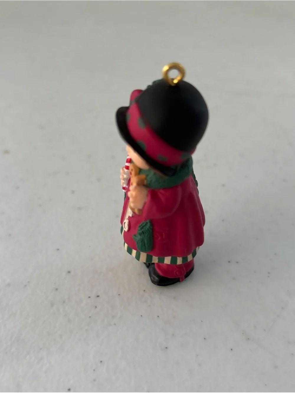 Hallmark Sweet Rememberings Red and Green Girl with Gingerbread Ornament